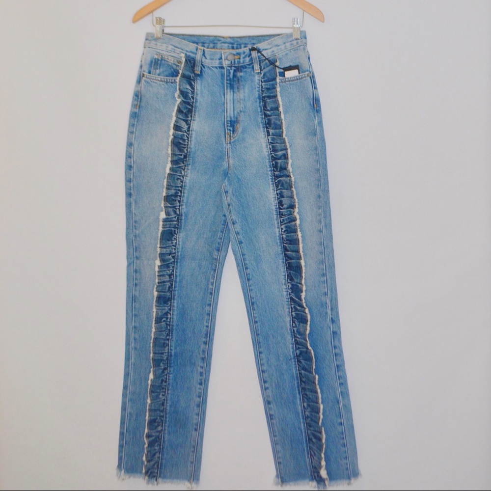 NWT Carmar Ruffle and Fringe Ursula Jeans